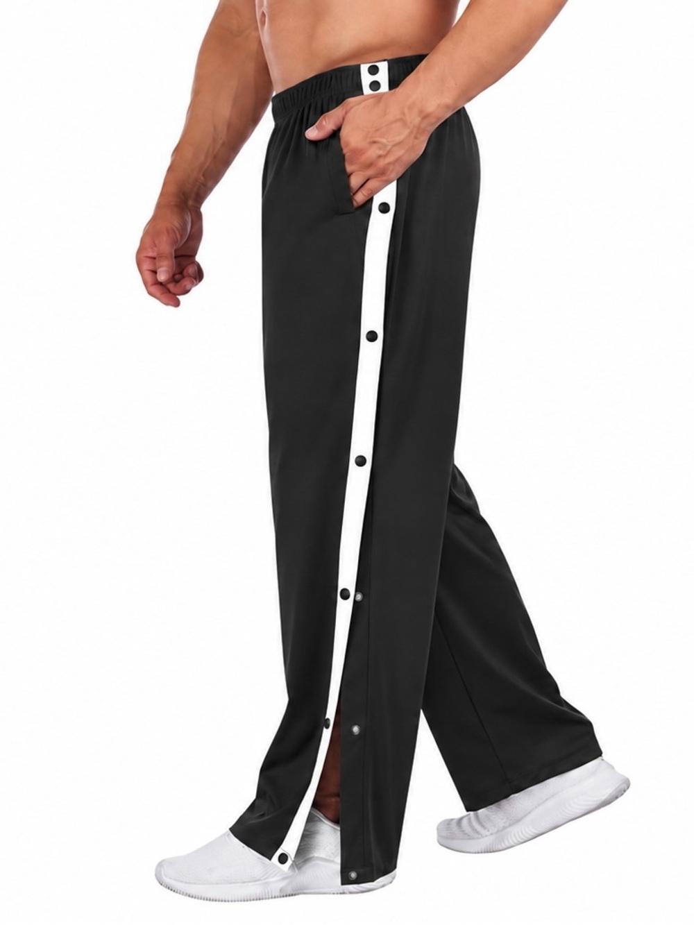 Tear Away Snap Button Pants XXL NWT Black Post Surgery Basketball